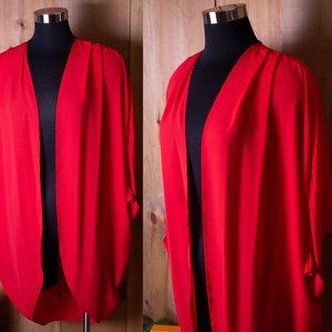 Red Chiffon Cardigan